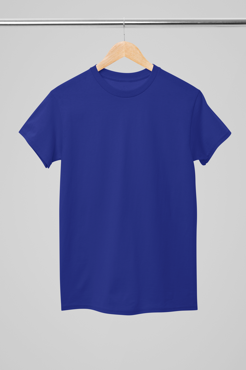 Plain Royal-blue Unisex T-shirt