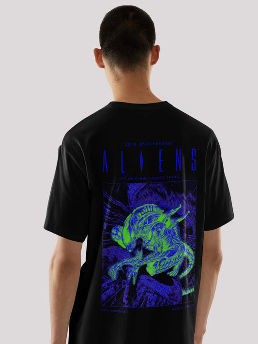 Unisex black Alien oversized t-shirt