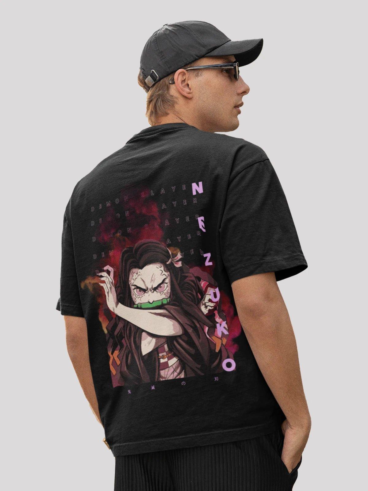 Nezuko Anime Unisex Oversize T-Shirt-Black