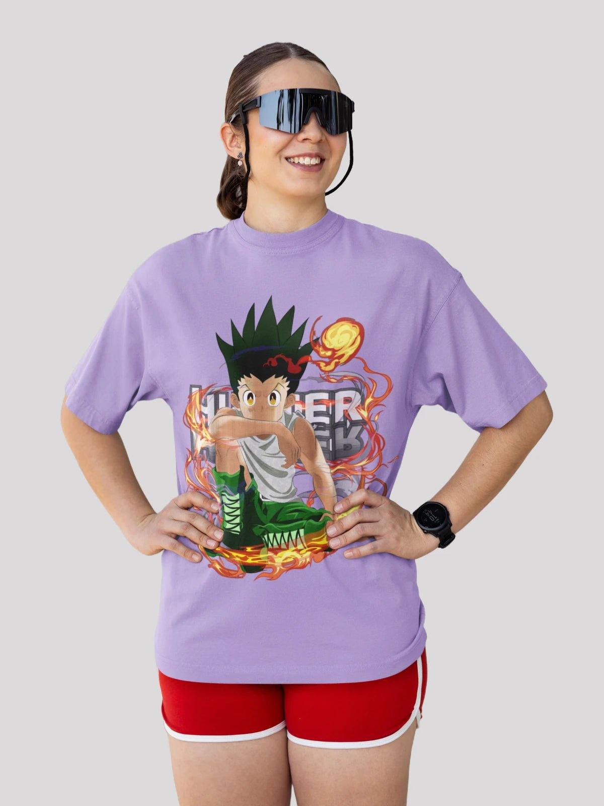 Gone crazy for GON Anime Unisex Oversized  T-shirt-Iris Lavender 