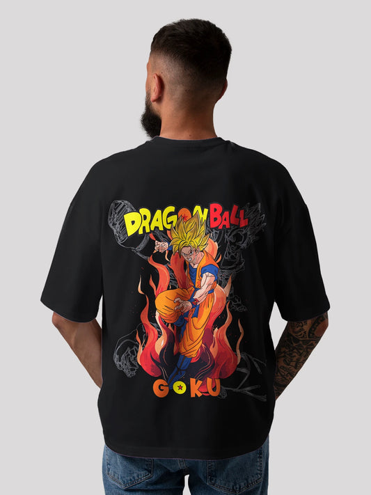 Goku Anime Unisex Oversized T-shirt-Black