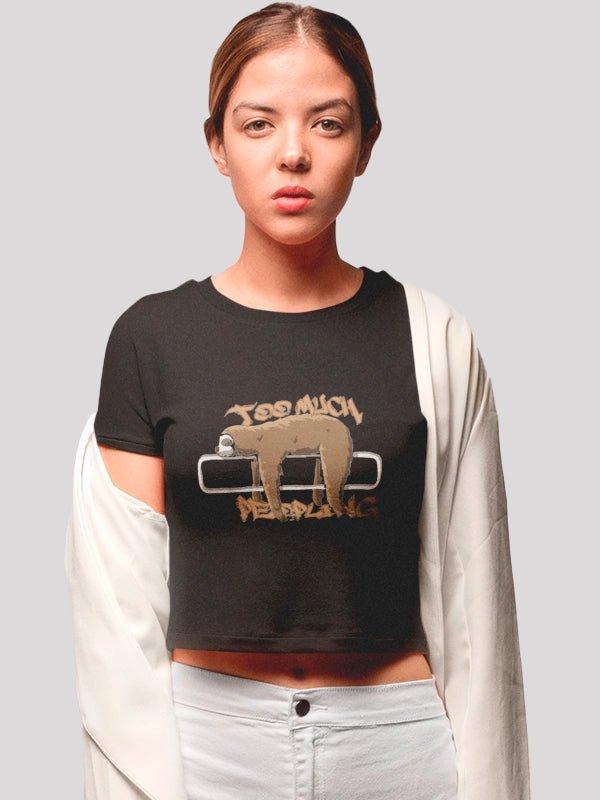 Introvert Black Crop Top For Women