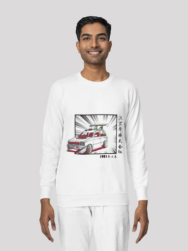 Maruti Suzuki White Sweatshirt For Men