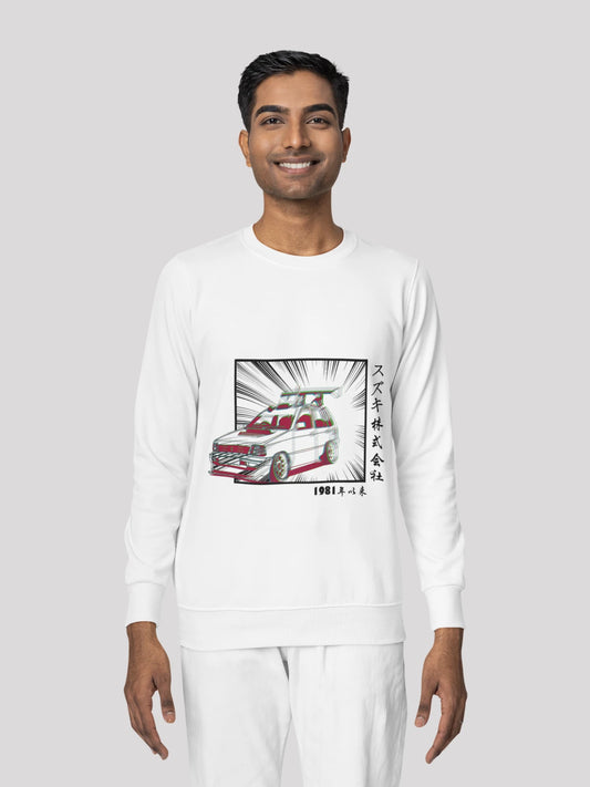 Maruti Suzuki White Sweatshirt For Men