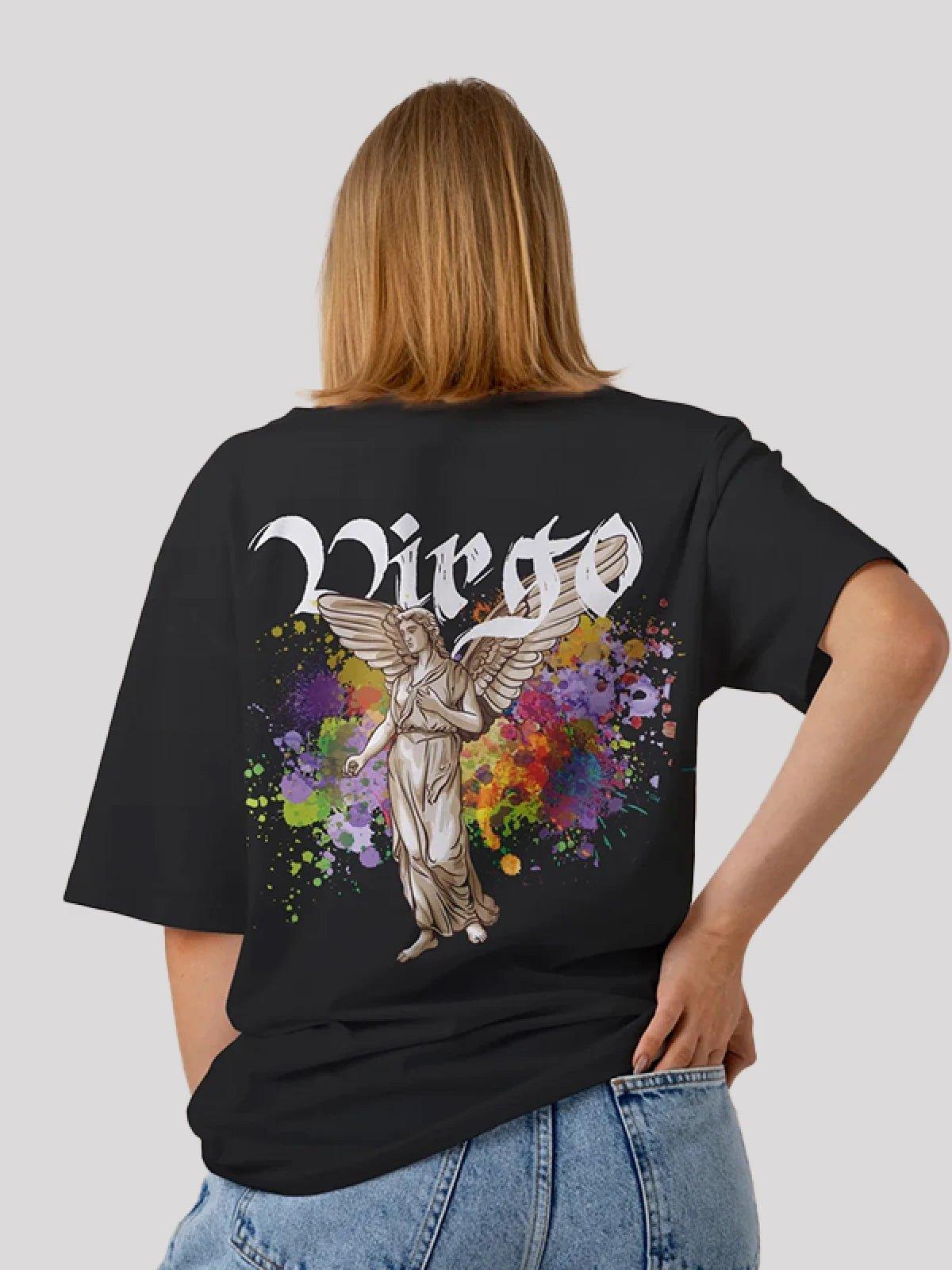 Virgo Zodiac Unisex Oversize T-Shirt-Black