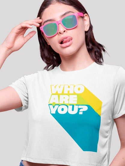 Who Are You White Crop Top For Women