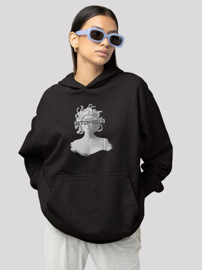 Edgy Medusa Black Oversized Heavyweight Cotton Hoodie