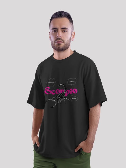 Scorpio Zodiac Unisex Oversize T-Shirt-Black