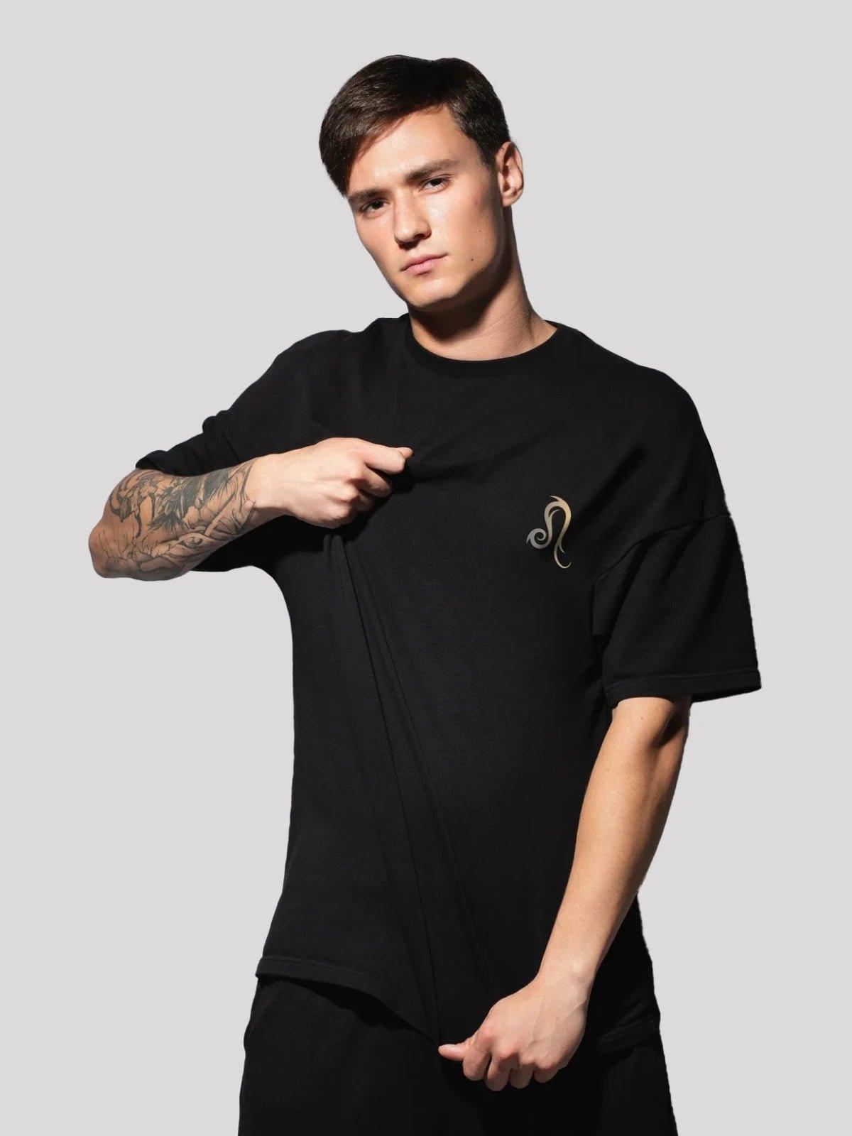 Leo Zodiac Unisex Oversize T-Shirt-Black