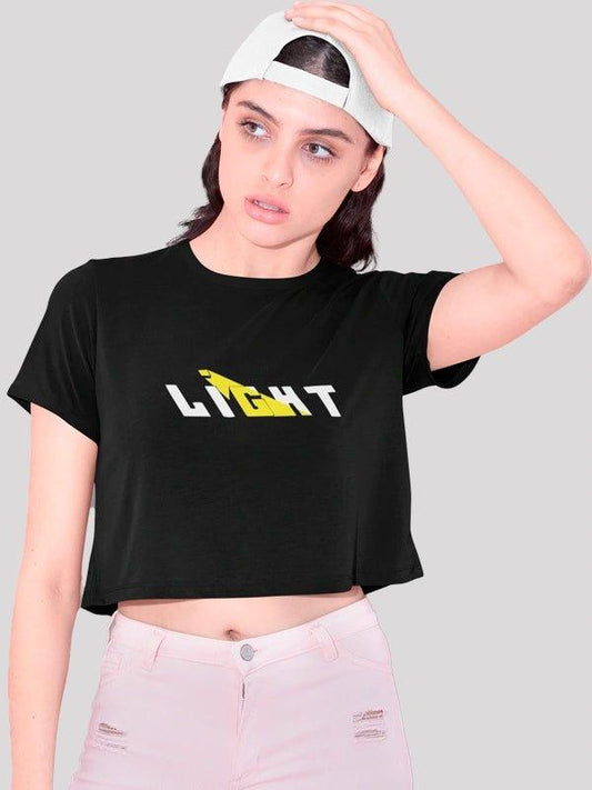 Let Your Light Shine Black Crop Top For Women