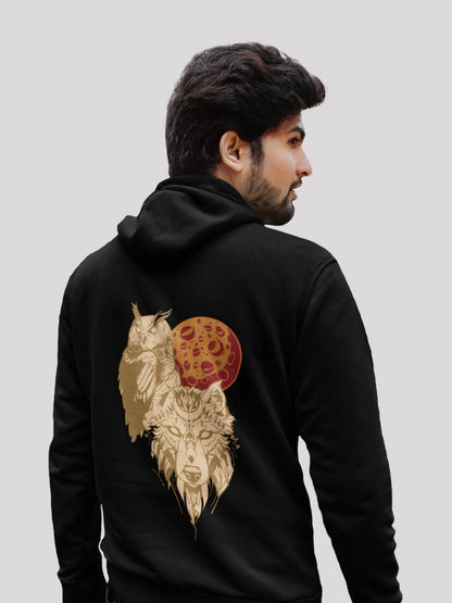 Full Moon Black Hoodie For Men