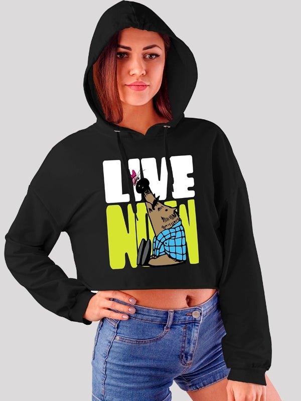 Live Now Crop-Hoodie For Women