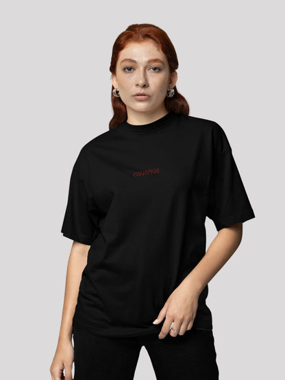 Eunoia: Aesthetic Black Typography Comfy Oversized T-shirt