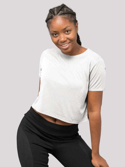 White Plain Crop Top for Women