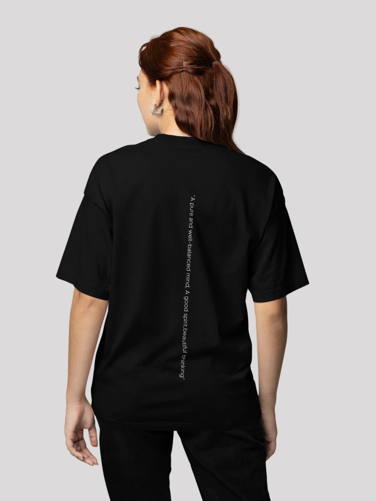 Eunoia: Aesthetic Black Typography Comfy Oversized T-shirt