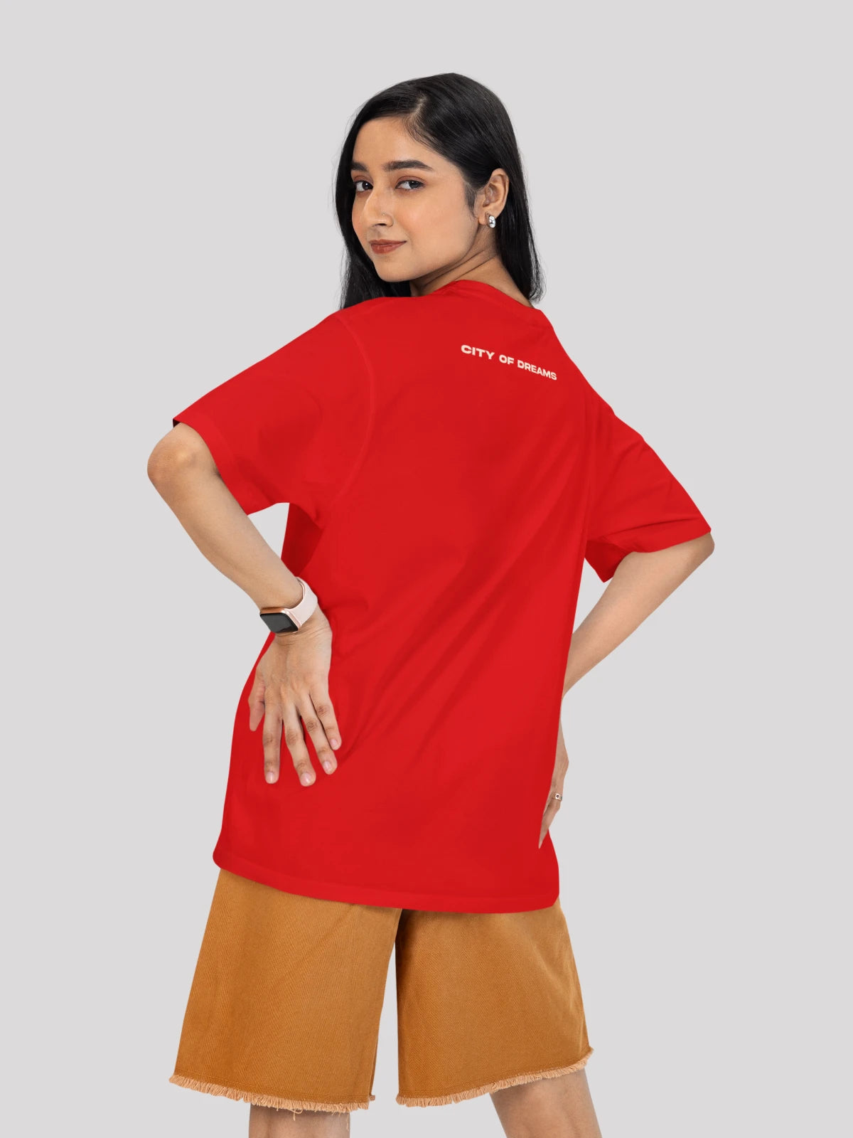 Kya Bolti Public: Bombay Themed Red Streetwear Oversized T-shirt