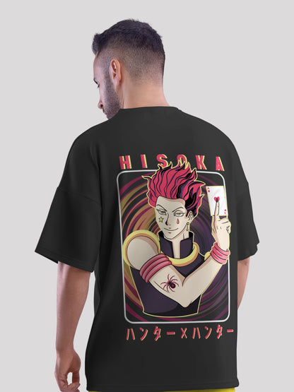 Hisoka Anime Unisex Oversized T-shirt-Black