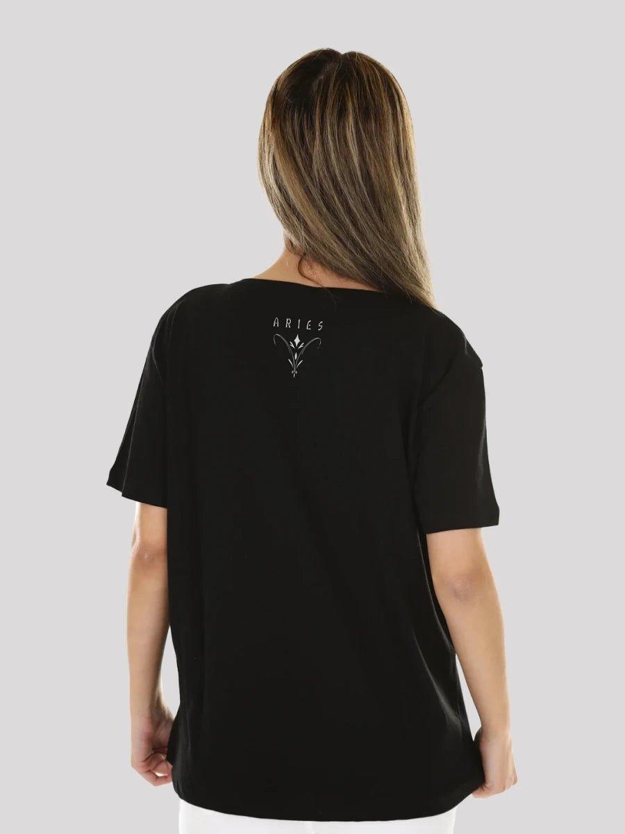 Aries Zodiac Unisex Oversize T-Shirt-Black