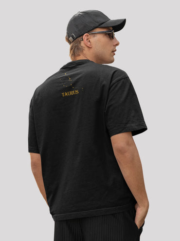 Taurus Zodiac Unisex Oversize T-Shirt-Black