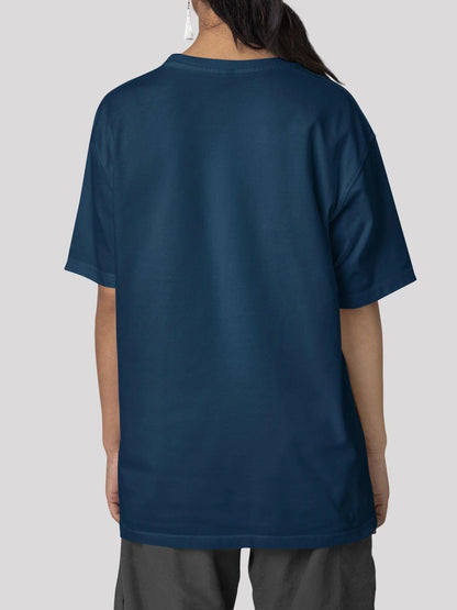 Unisex Signature Collection Oversize T-Shirts-Navy blue