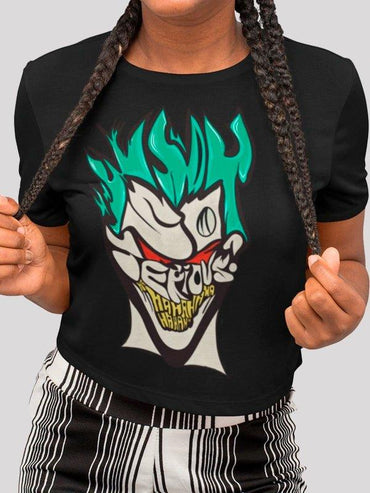 Joker Black Crop Top For Women