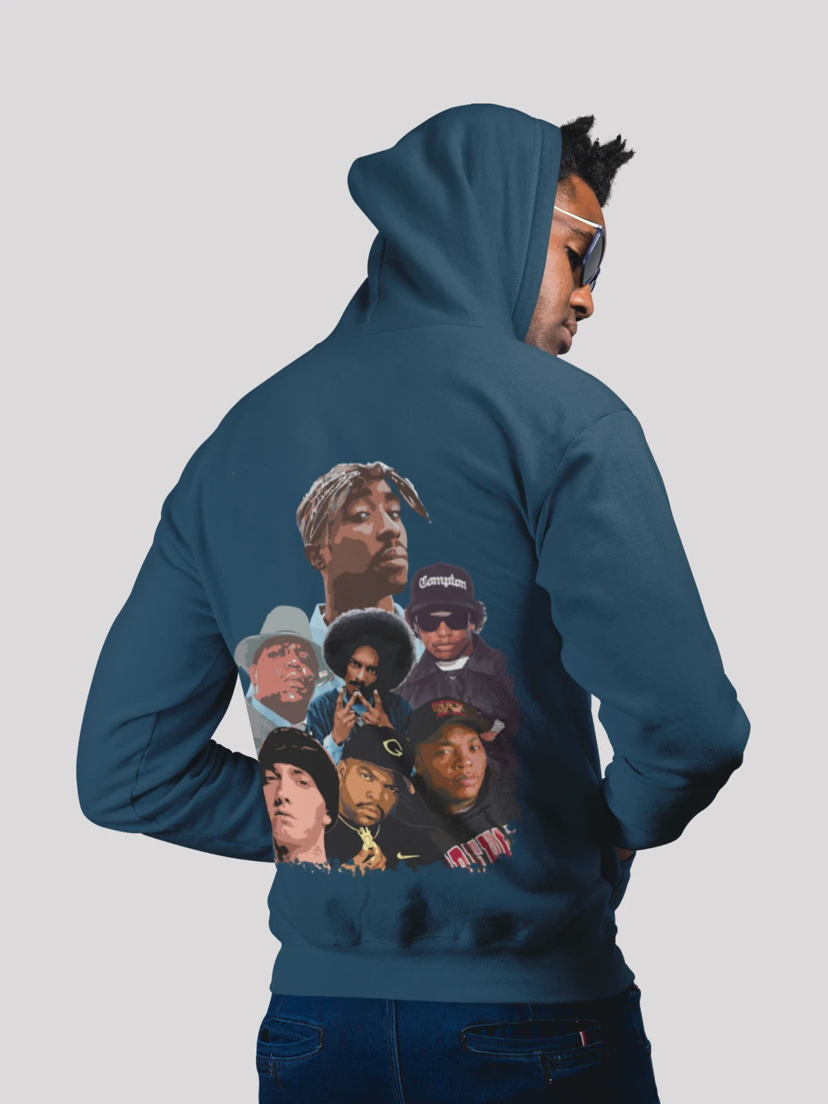 Thug Life Hoodie for Men-Navy Blue