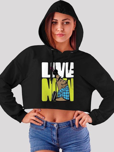 Live Now Crop-Hoodie For Women