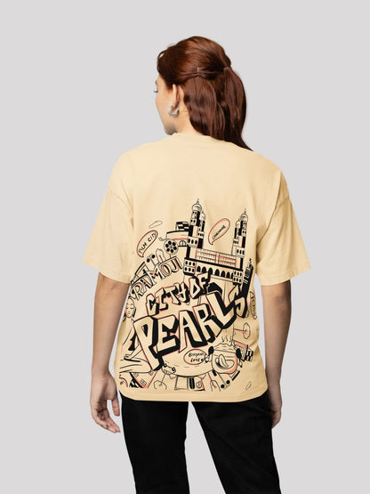 Retro Hyderbad - themed Oversized Printed T-shirt