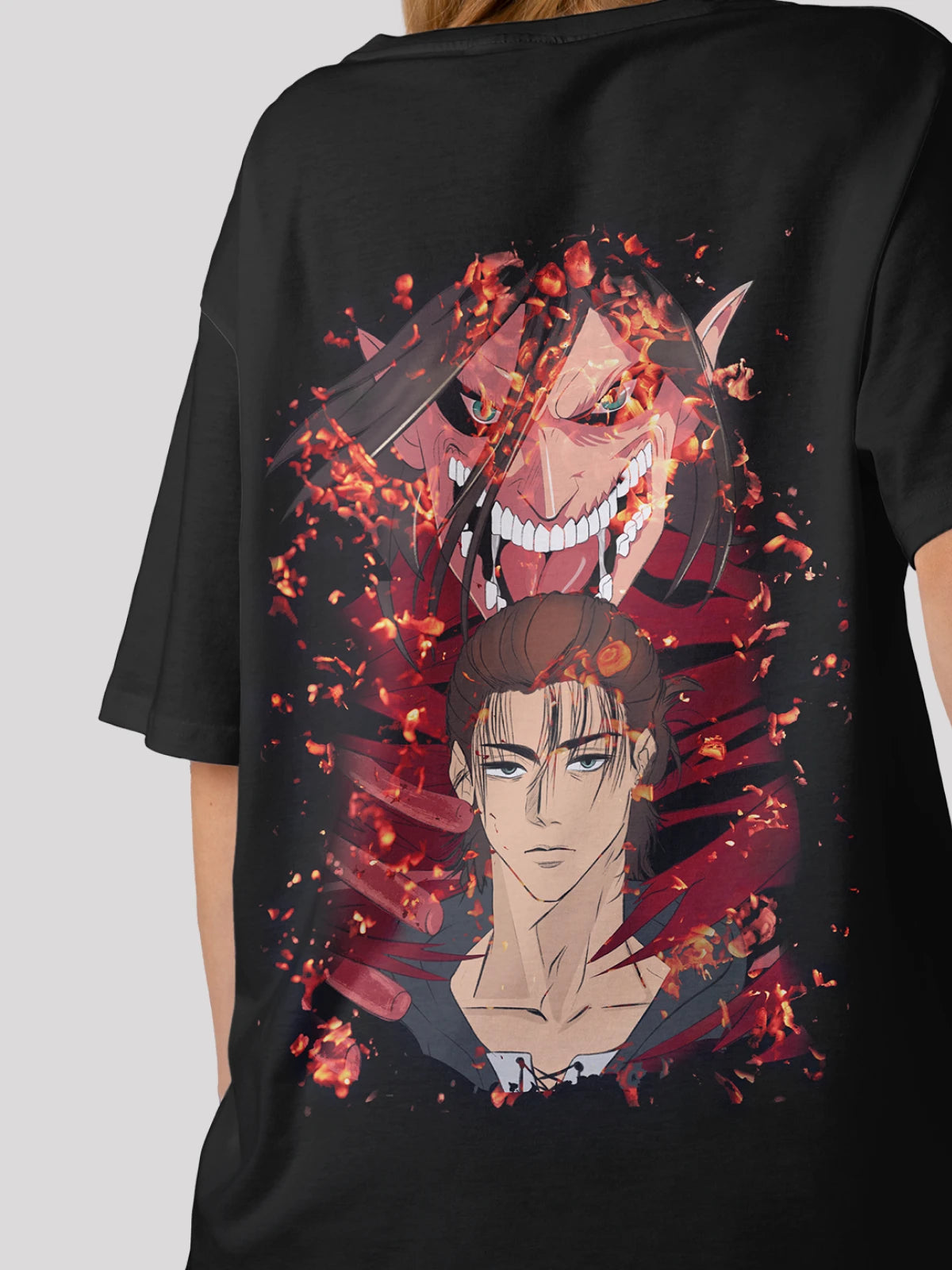 Eren's Titan Tee Anime Unisex Oversized  T-shirt-black