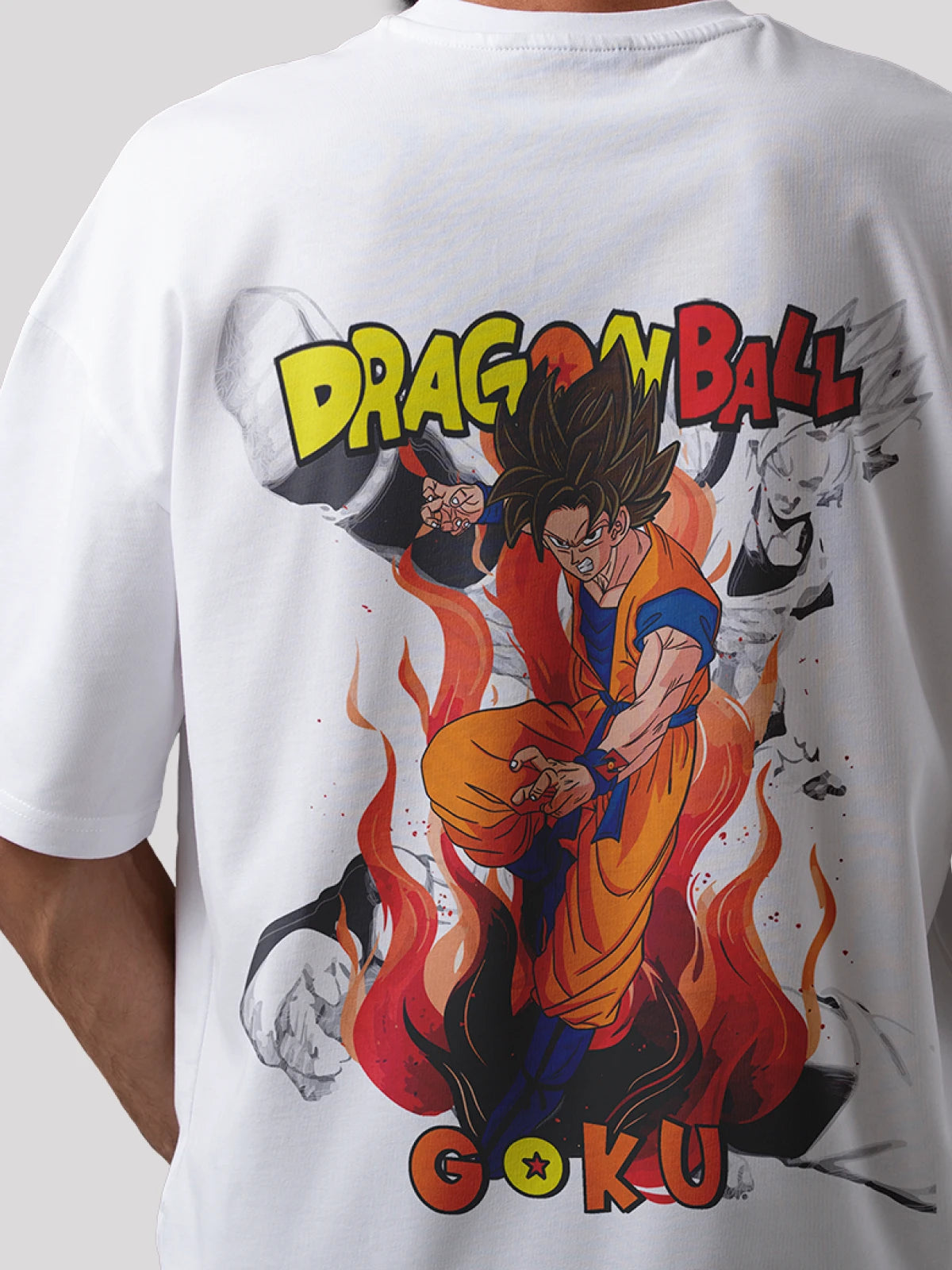 Goku Anime Unisex Oversided T-shirt-White