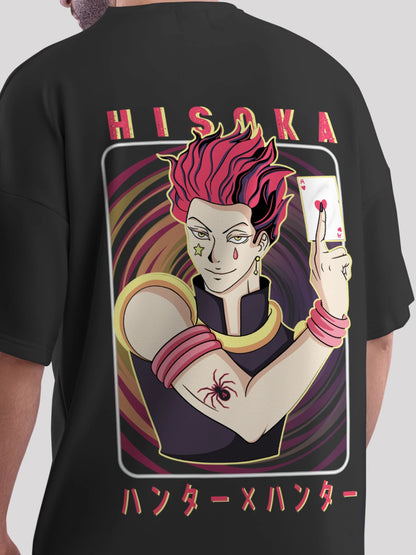 Hisoka Anime Unisex Oversized T-shirt-Black