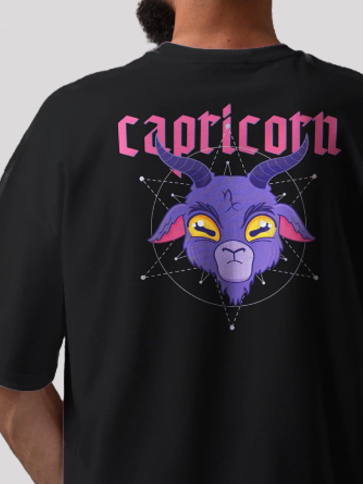 Capricorn Zodiac Unisex Oversize T-Shirt-Black