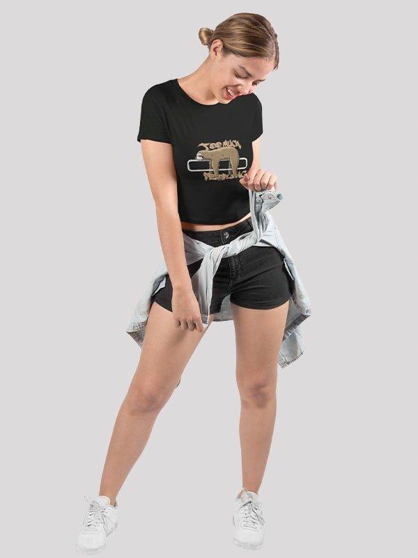 Introvert Black Crop Top For Women