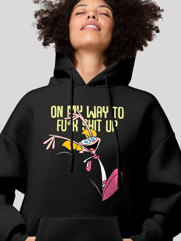 On my way Black Hoodie For Women