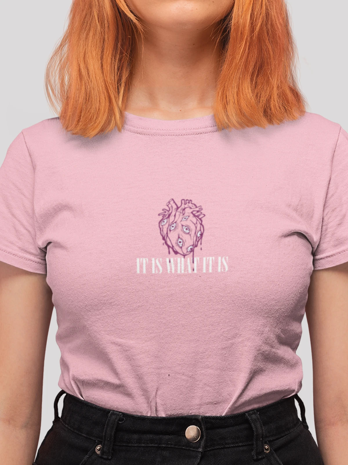 Aesthetic Heart-Bleed Printed Cotton T-shirt