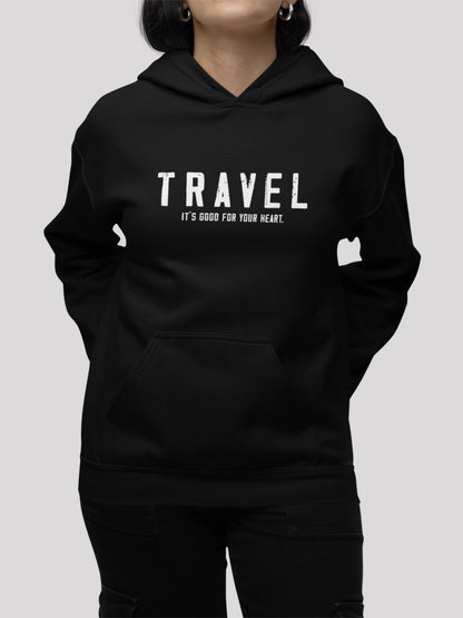 Travel Black  Hoodie For Women-Black