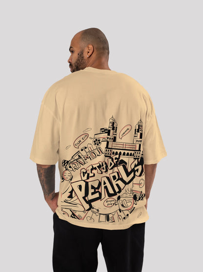 Retro Hyderbad - themed Oversized Printed T-shirt