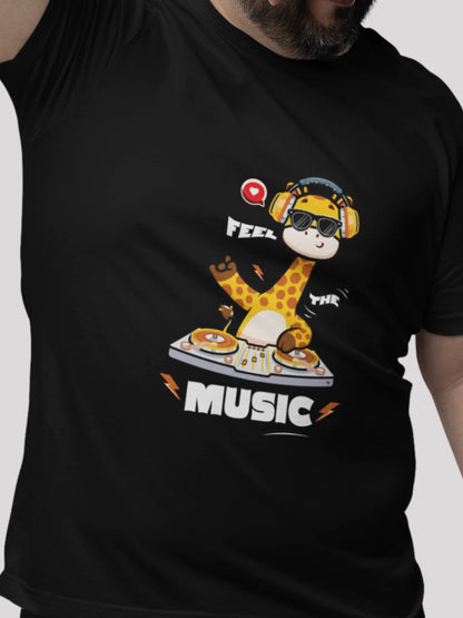 Musical Giraffe Print Funky Music Themed T-shirt