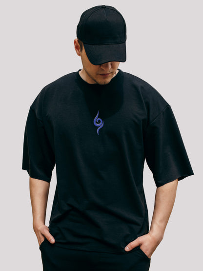 Kakashi: Naruto themed Black Oversized Anime T-shirt