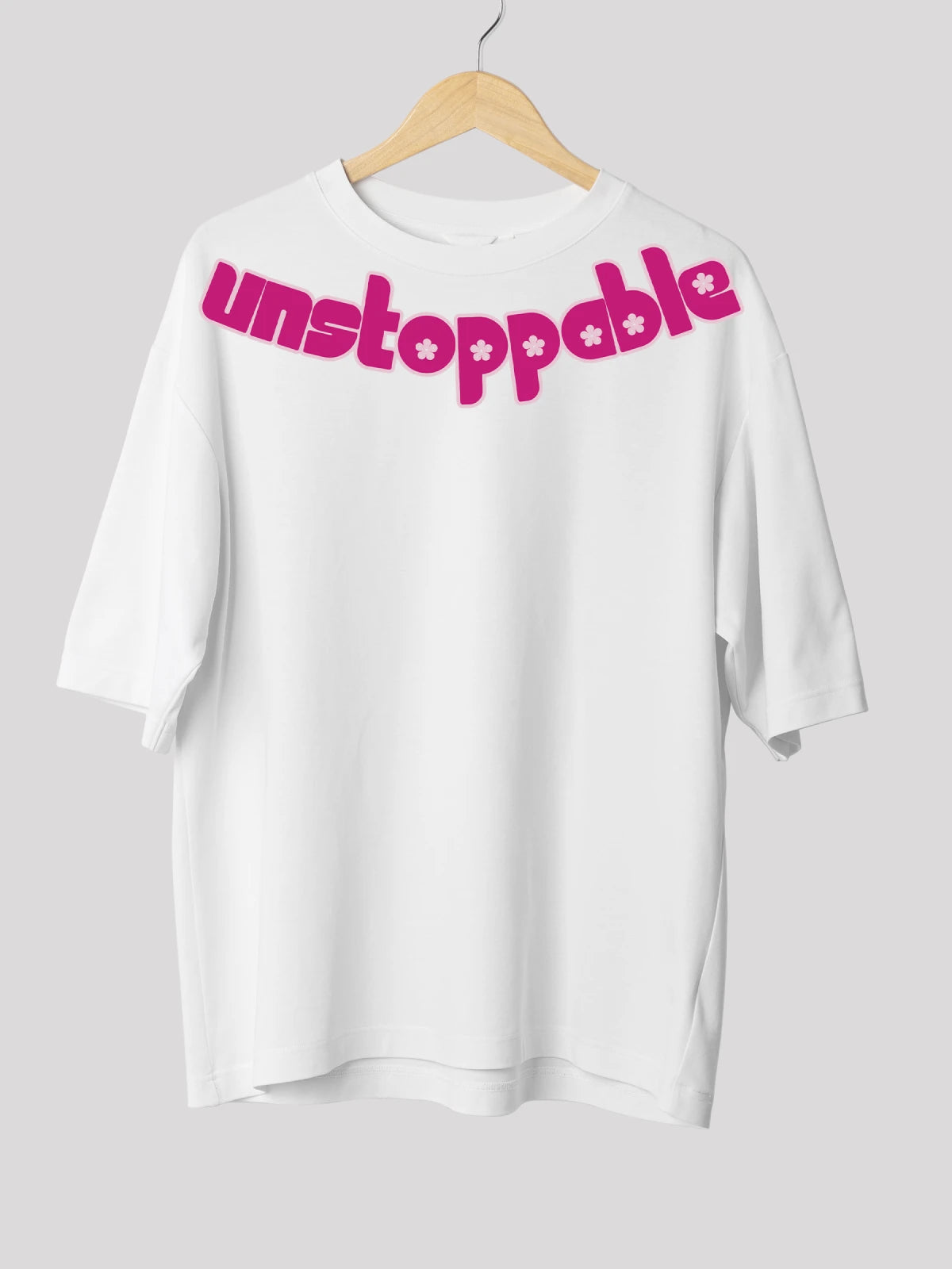 Unstoppable Typography Print Cotton Oversized T-shirt