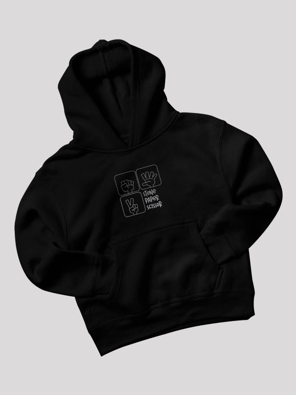 Stone Paper Scissors - Trendy & Unique Print Black Oversized Hoodie