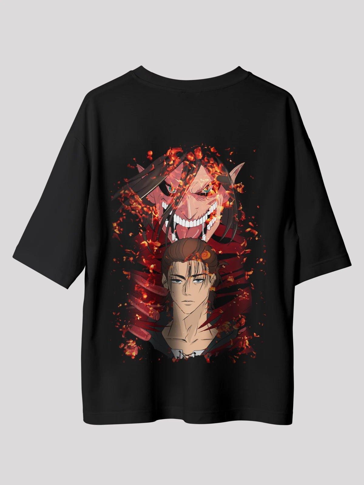 Eren's Titan Tee Anime Unisex Oversized  T-shirt-black