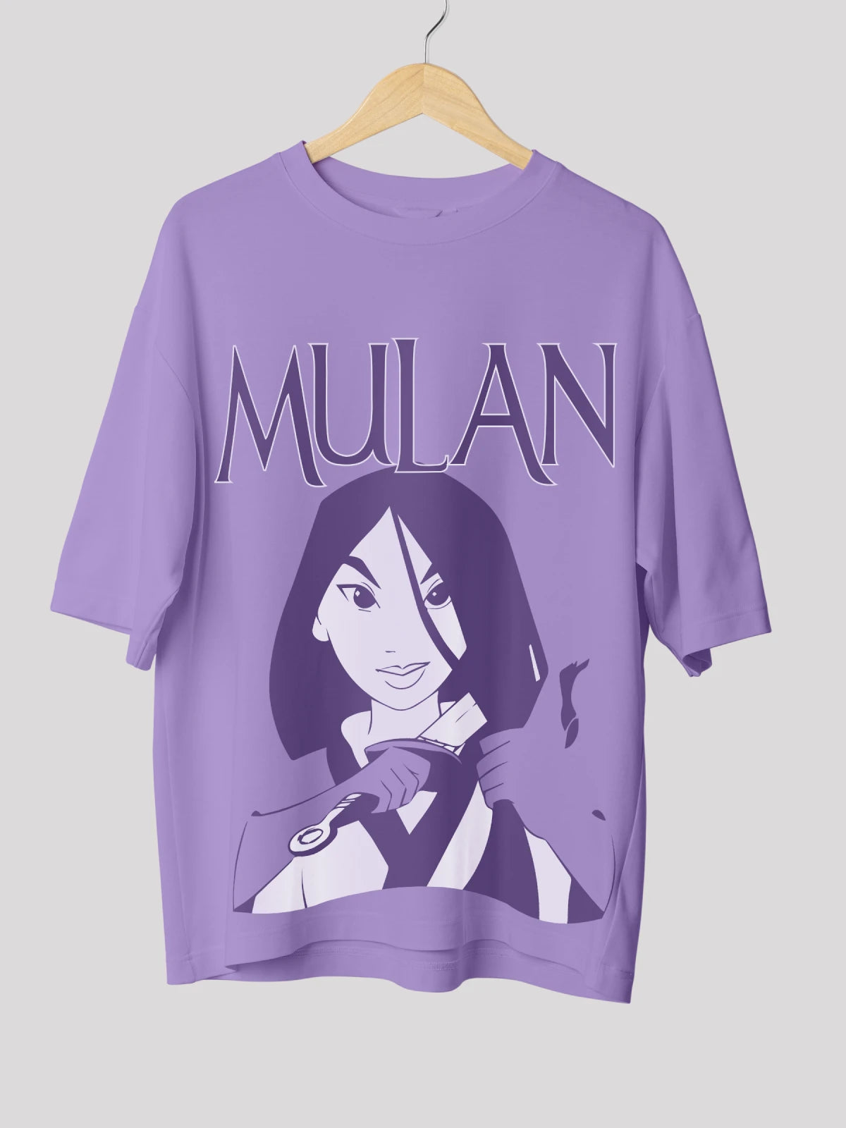 Brave Mulan Front Print Lavendar T-shirt