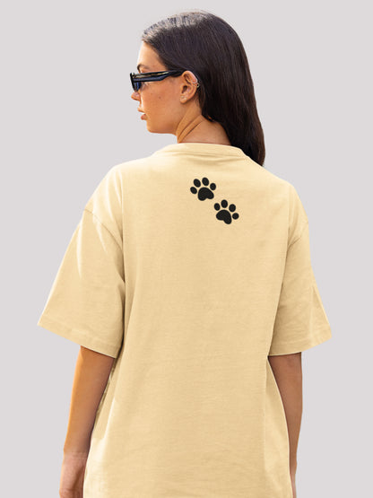 Lady and The Tramp: Beige Disney Themed Cute Women's Oversized T-shirt