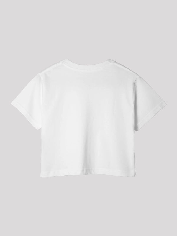 White Plain Crop Top for Women