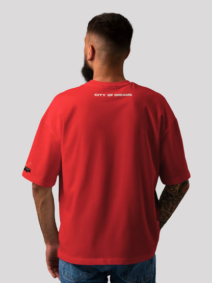 Kya Bolti Public: Bombay Themed Red Streetwear Oversized T-shirt