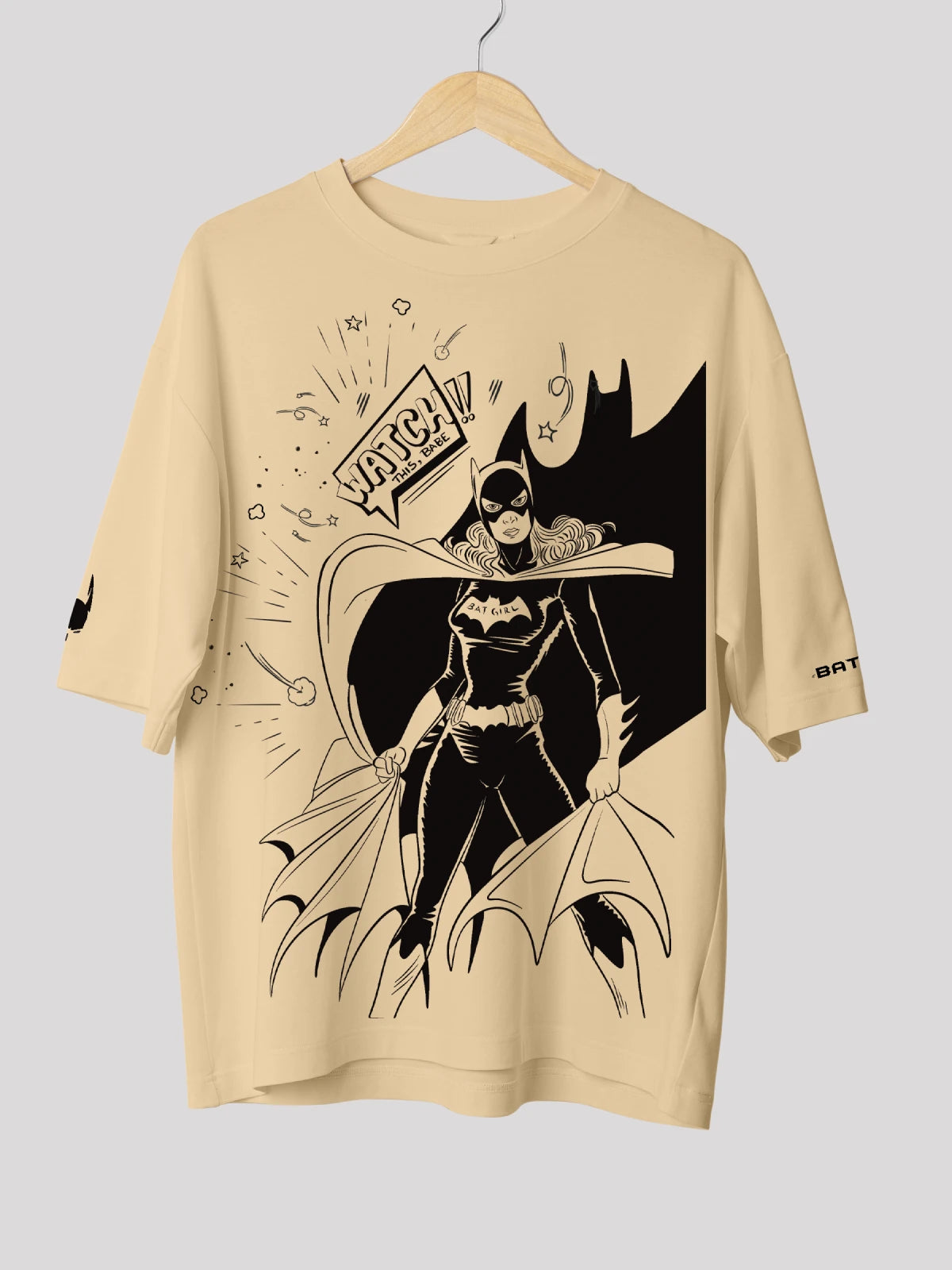 Bat Girl: Superhero-Themed Streetwear Oversized T-shirt