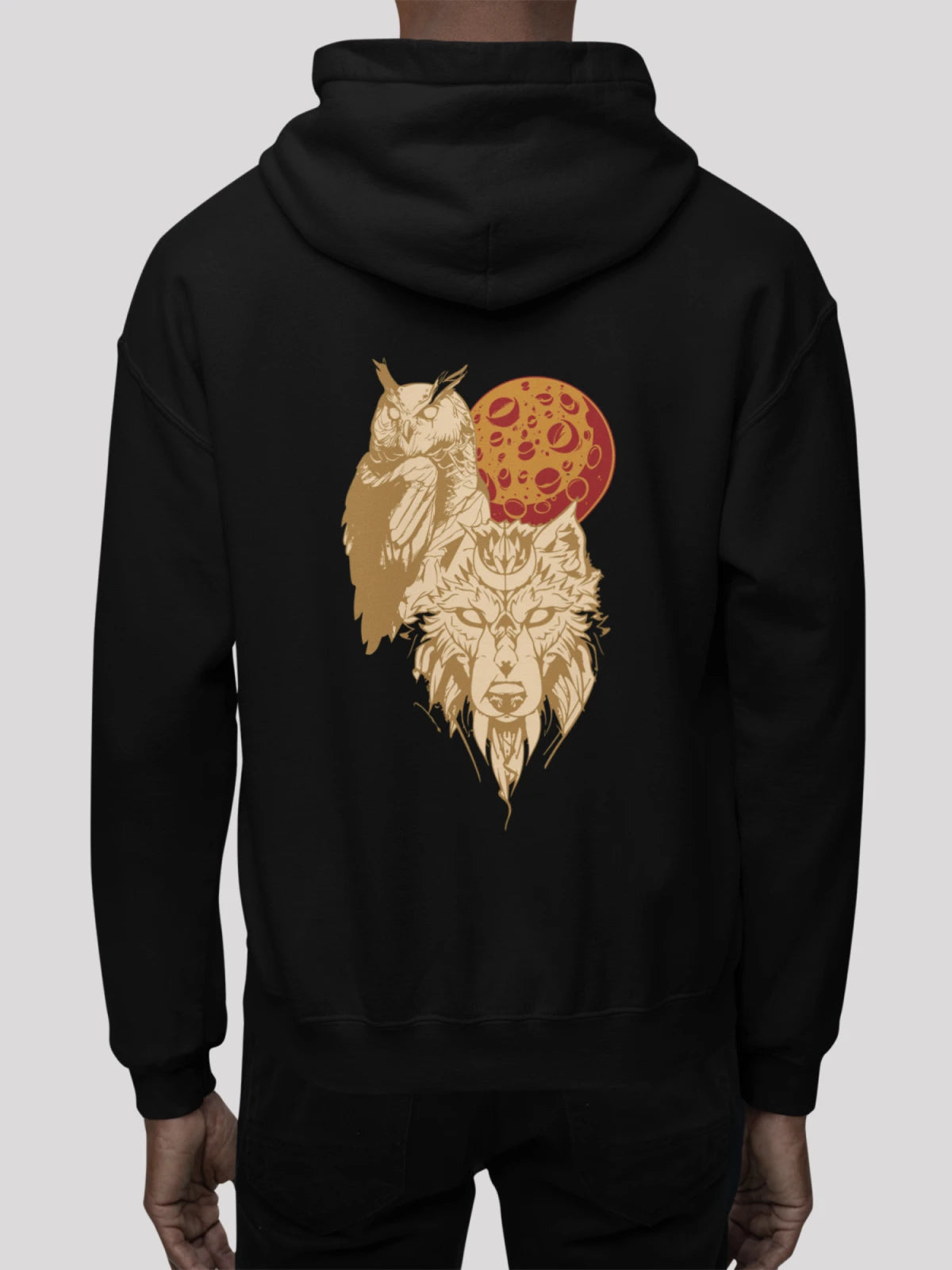 Full Moon Black Hoodie For Men