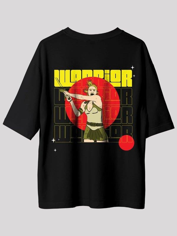 Warrior Black Oversized T-Shirt For Women