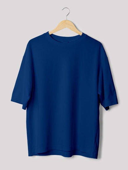 Plain Navy Blue Unisex Oversized T-shirt